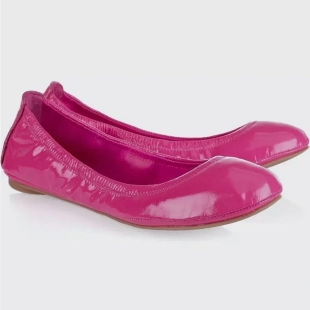 Tory Burch ballet flats size 7 pink Mini Packable patent leather lightweight‎